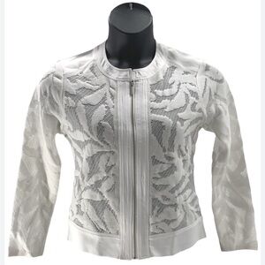 NIC+ZOE White Palm Springs Textured Zip Up Blazer Woman’s Large